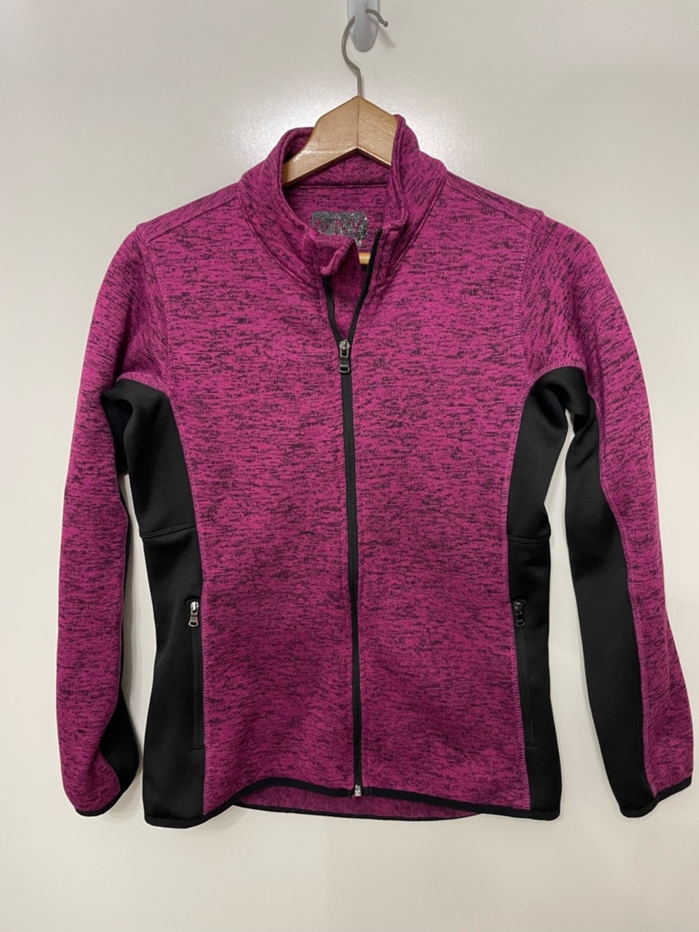 Marc New York Women's Full-Zip Heathered Mulberry Active Knit Jacket, size M